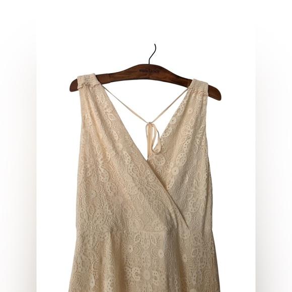 NWT SUNDANCE Champs De Fleur Dress Ivory Cream Lace Ruffle Midi Size Large - Picture 8 of 14